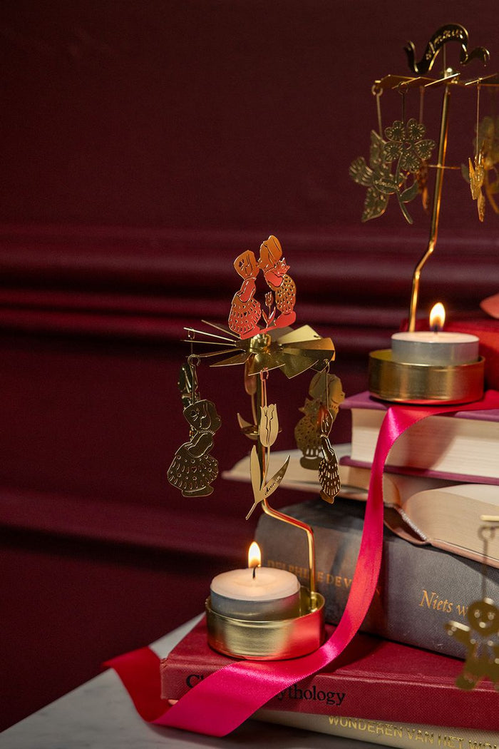 Sissy-Boy Gouden waxinelichthouder met Hollands koppeltje