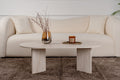 Giga Meubel - Salontafel Ovaal Travertinlook - 119x60x40cm - Sable
