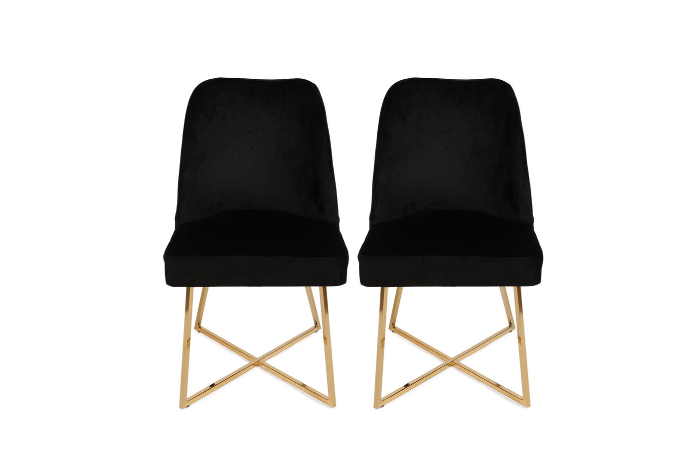 Giga Meubel - Eetkamerstoel Zwart Velvet - Madrid - Set van 2