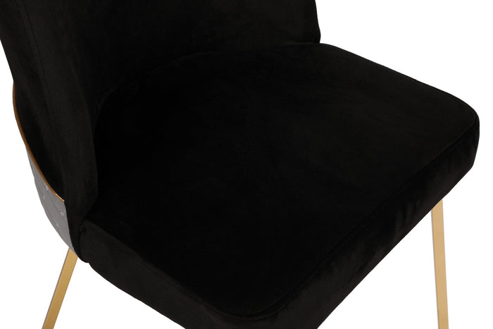 Giga Meubel - Eetkamerstoel Zwart Velvet - Madrid - Set van 2