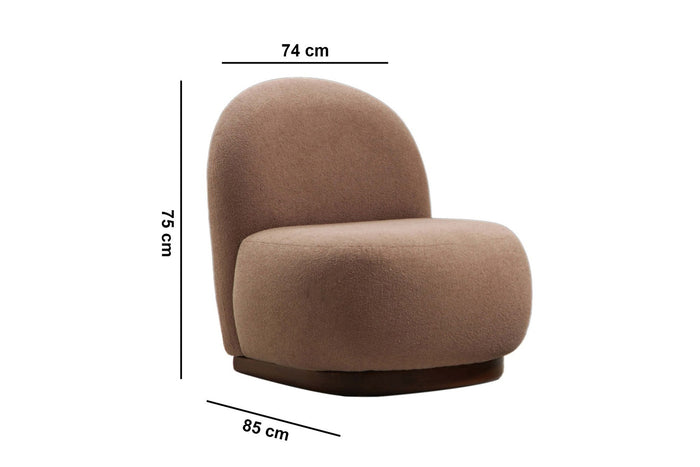 Giga Meubel - Fauteuil Stof Lichtbruin - 74x85x75cm - Tina