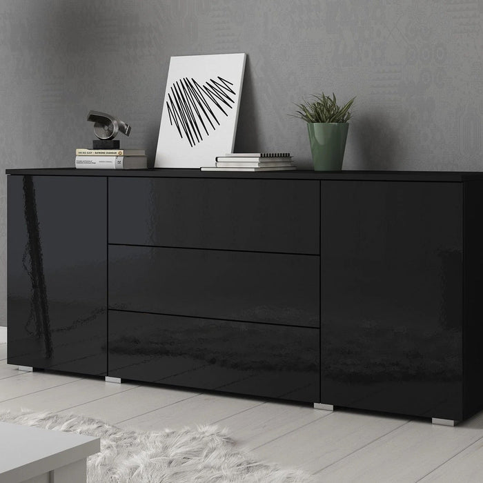 Meubella - Dressoir Pure - Zwart - 150 cm