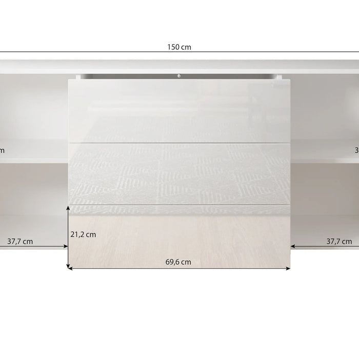 Meubella - Dressoir Pure - Zwart - 150 cm