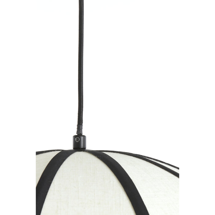 Light&living Hanglamp Ø55x36,5 cm SULINA linnen wit+zwart