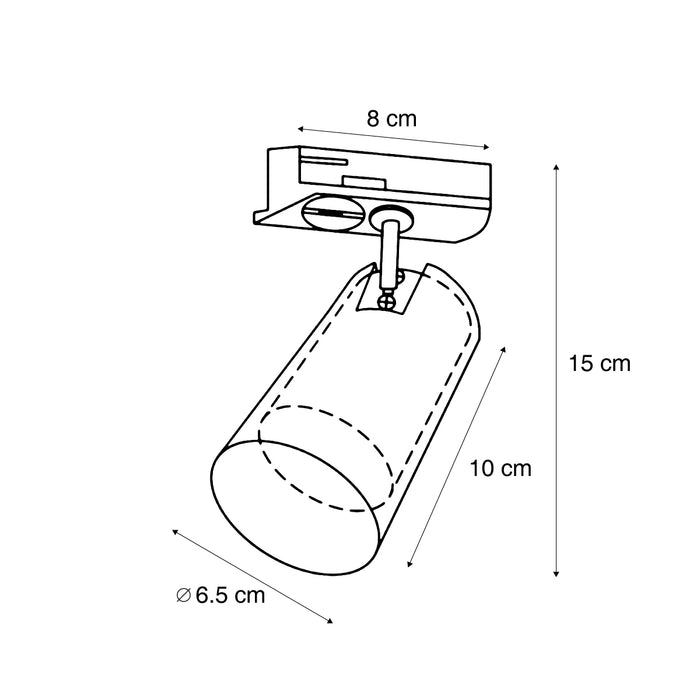 QAZQA Moderne spot donker brons met helder glas voor railsysteem