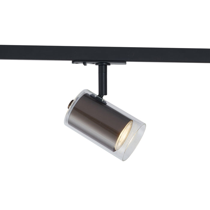 QAZQA Moderne spot donker brons met helder glas voor railsysteem