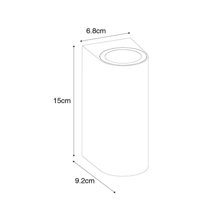 QAZQA Moderne buiten wandlamp zwart kunststof ovaal 2-lichts - Baleno