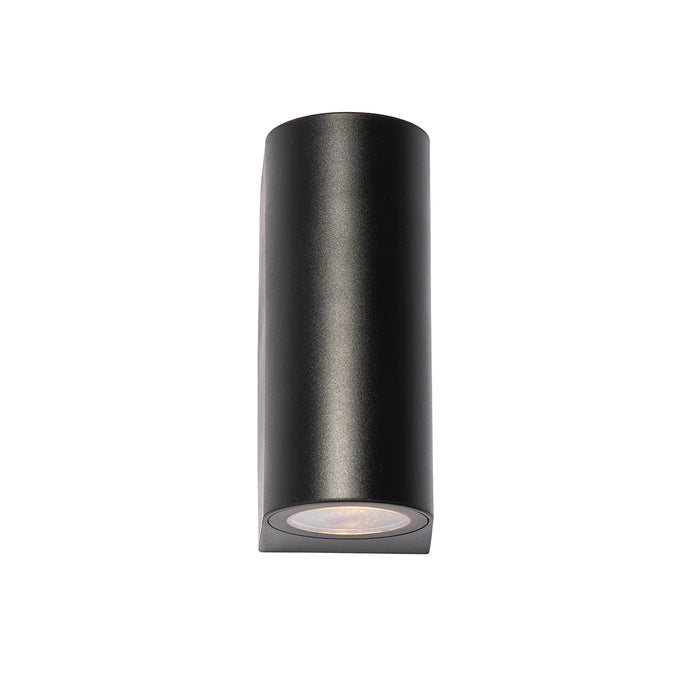 QAZQA Moderne buiten wandlamp zwart kunststof ovaal 2-lichts - Baleno