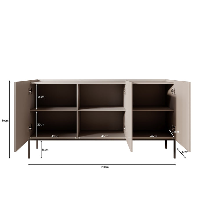 Meubella - Capri - Dressoir - Beige - 150 cm