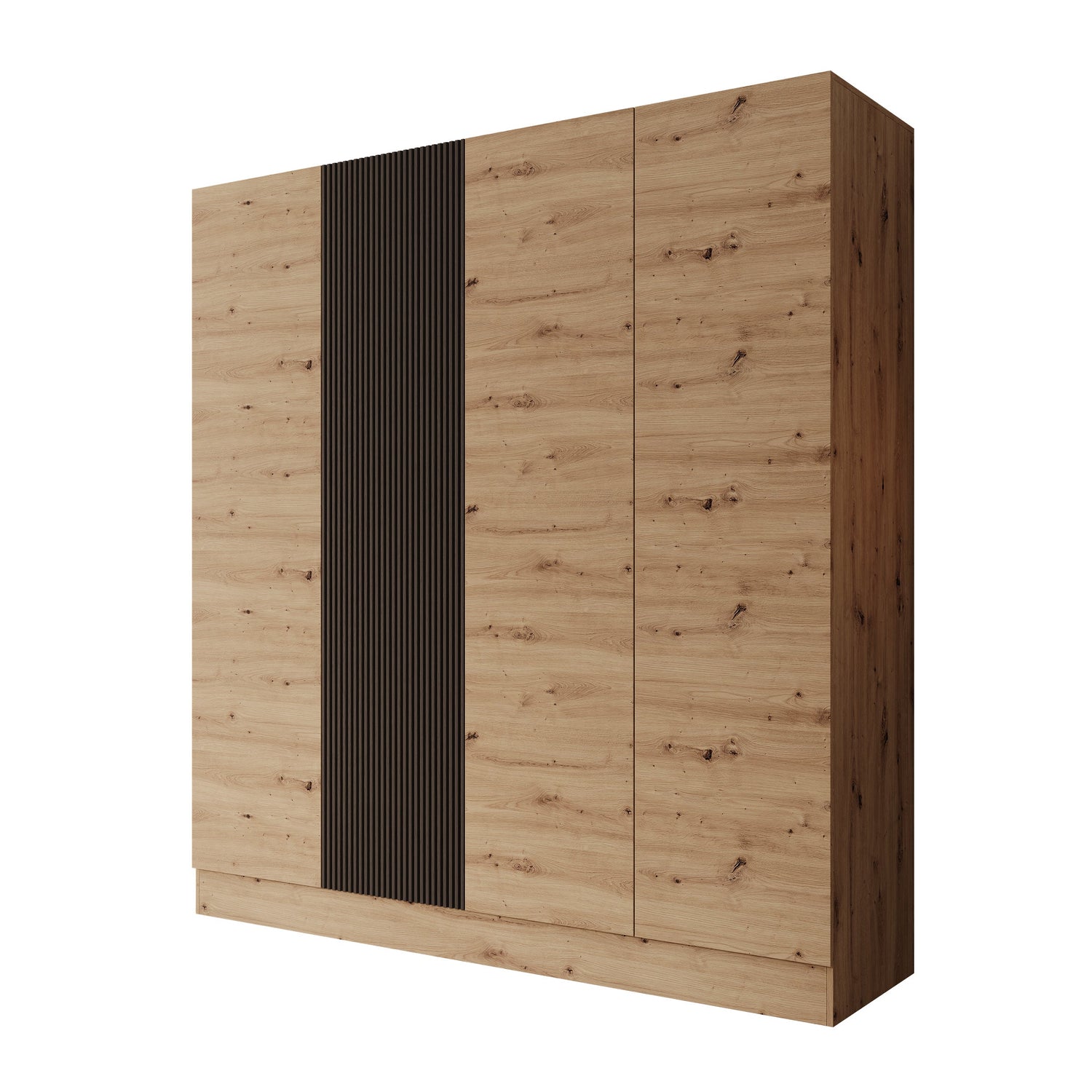 Meubella - Capri - Kledingkast 4-deurs - Eiken - 205x55x220 cm