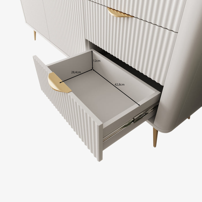 Meubella - Lima - Dressoir - Wit - 163 cm