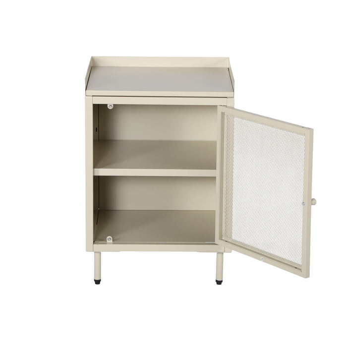 sweeek - Nachtkastjes met 1 deur, metaal, industrieel (set van 2)