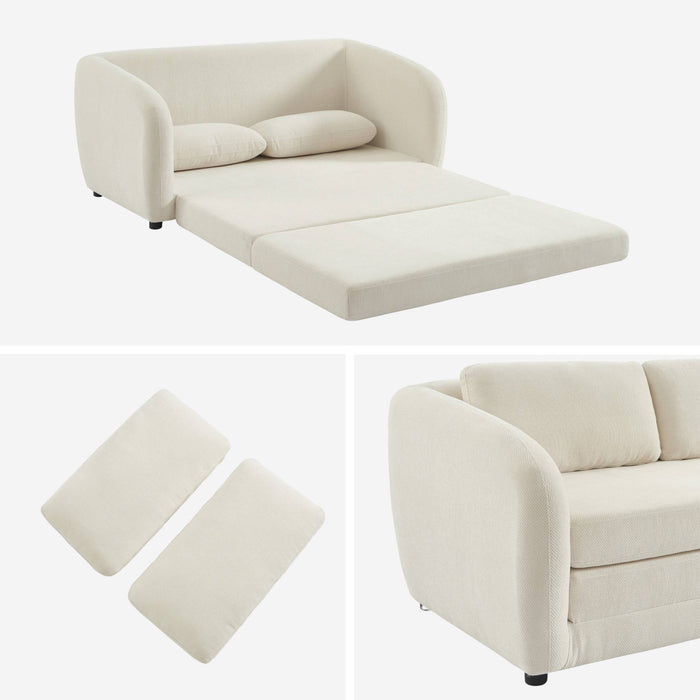 sweeek - Slaapbank 2 zitplaatsen chenille stof