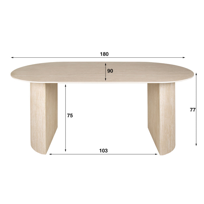 Giga Meubel - Eetkamertafel Arch Travertin 180cm