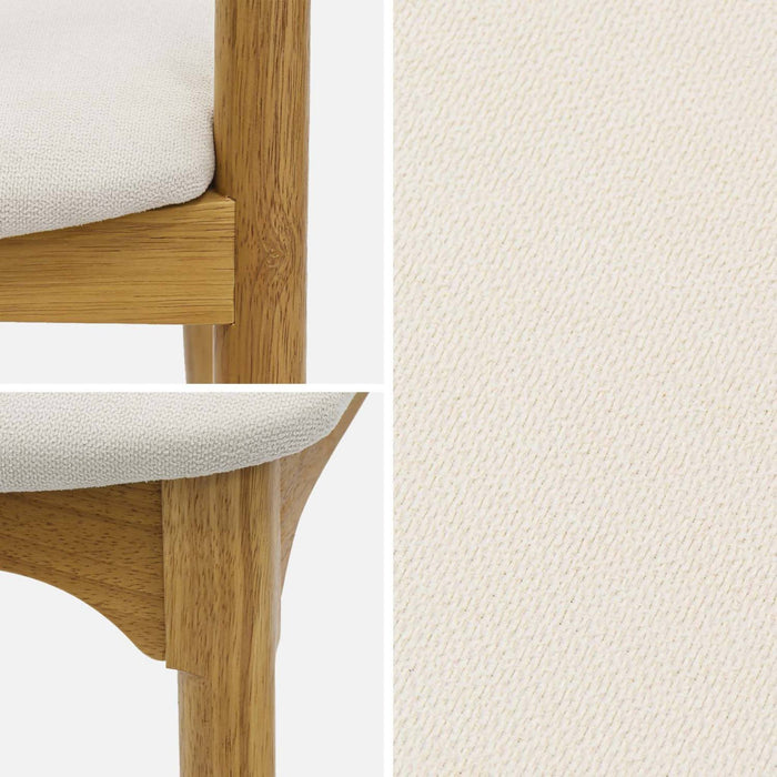 sweeek - Vintage stoelen van rubberhout en stof (set van 2)