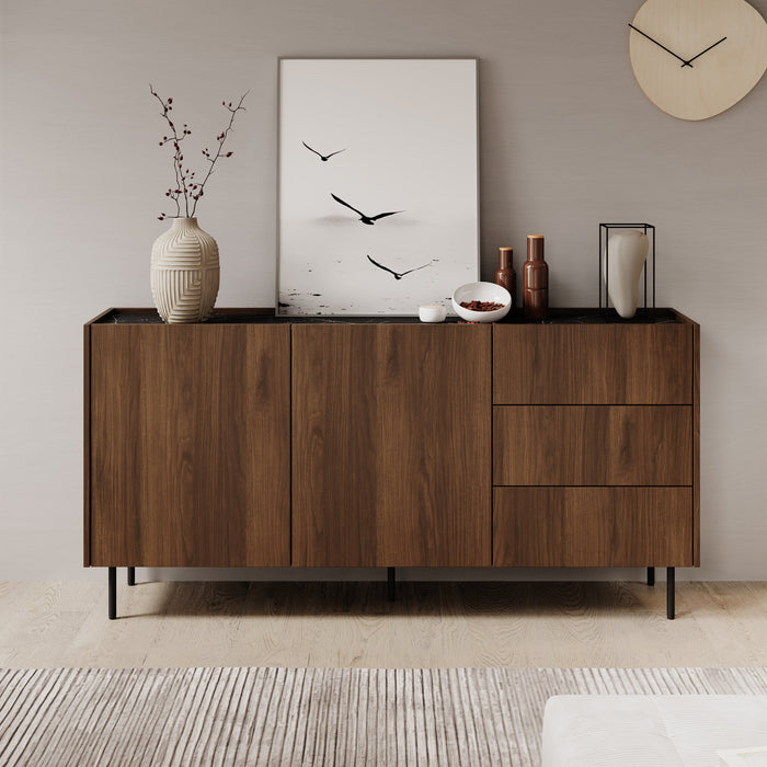 Meubella - Tahiti - Dressoir - Donker eiken - 160 cm