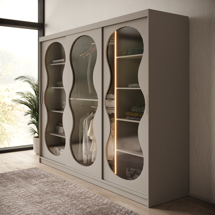 Meubella - Kledingkast Bunaro - Beige - 250 cm