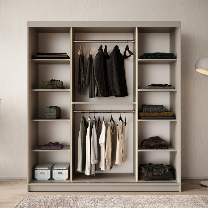 Meubella - Kledingkast Bravanti - Beige - 180 cm