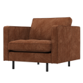 WOOOD Rodeo Classic Fauteuil - Ribstof - Roestbruin - 83x98x88
