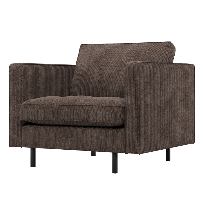 WOOOD Rodeo Classic Fauteuil - Ribstof - Bruin - 83x98x88