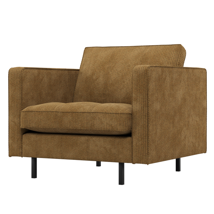WOOOD Rodeo Classic Fauteuil - Ribstof - Honinggeel - 83x98x88