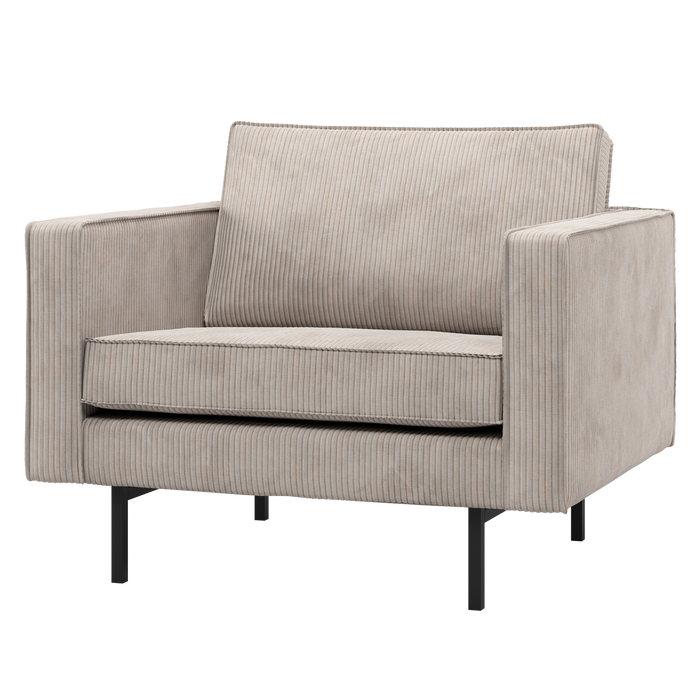 WOOOD Rodeo Fauteuil - Ribstof - Ecru - 83x98x88