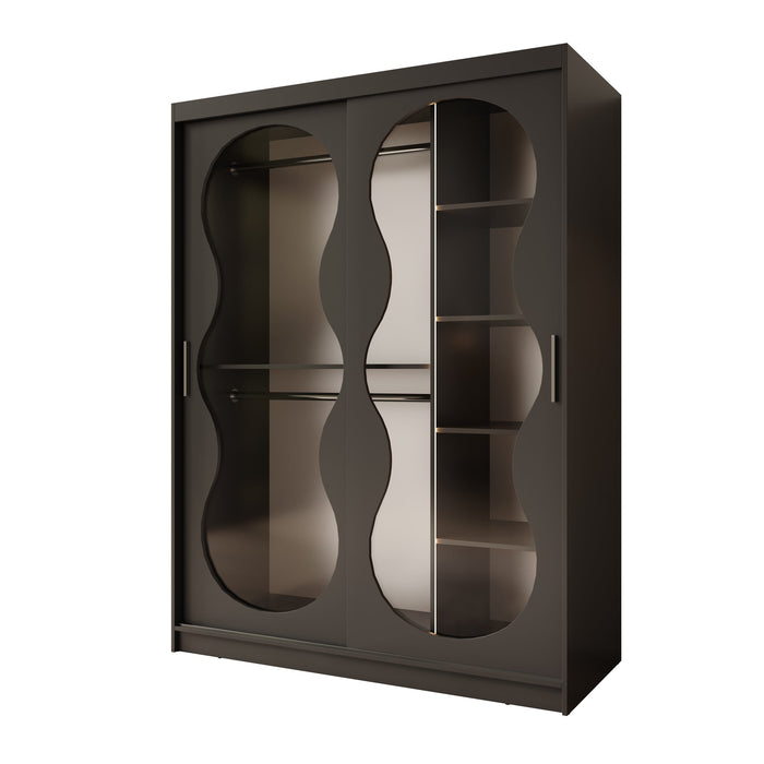 Meubella - Kledingkast Bunaro - Zwart - 150 cm