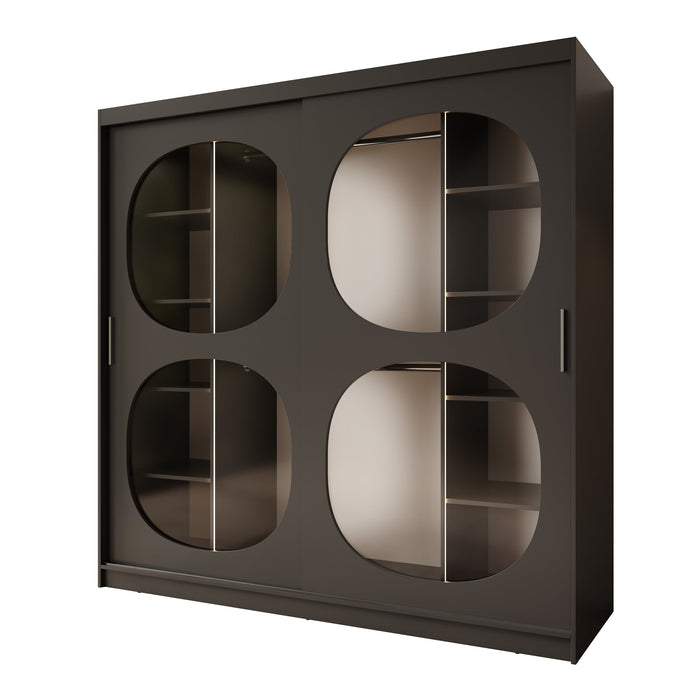 Meubella - Kledingkast Bravanti - Zwart - 200 cm