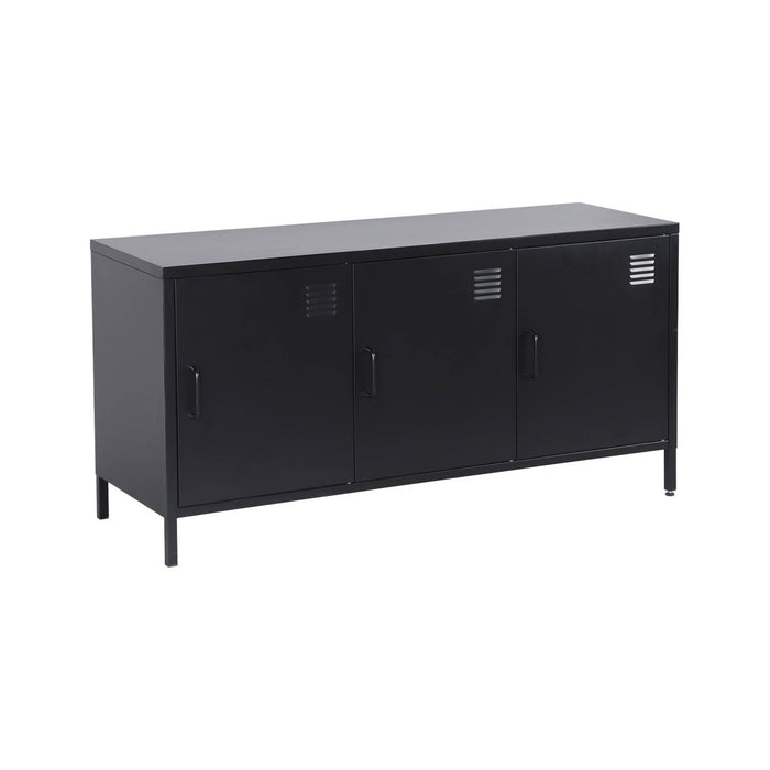 sweeek - Industriële tv-meubel metaal 3 deuren 120cm