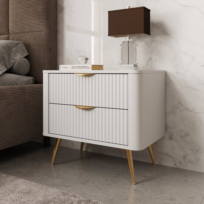 Meubella - Nachtkastje Lima - Wit - 63 cm