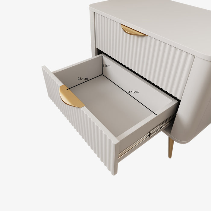 Meubella - Nachtkastje Lima - Wit - 63 cm