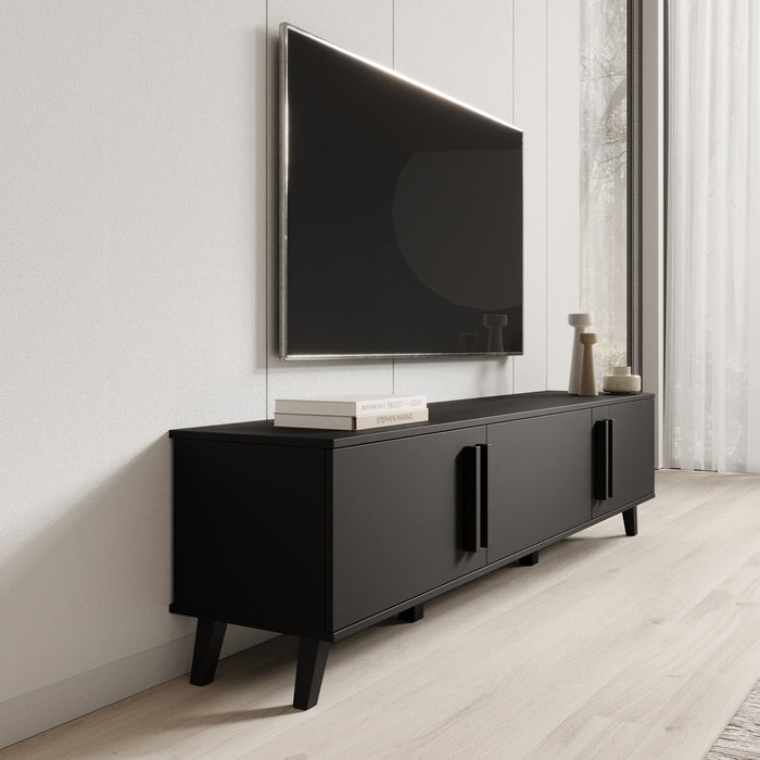 Meubella - Hydra - TV-Meubel - Zwart - 180 cm