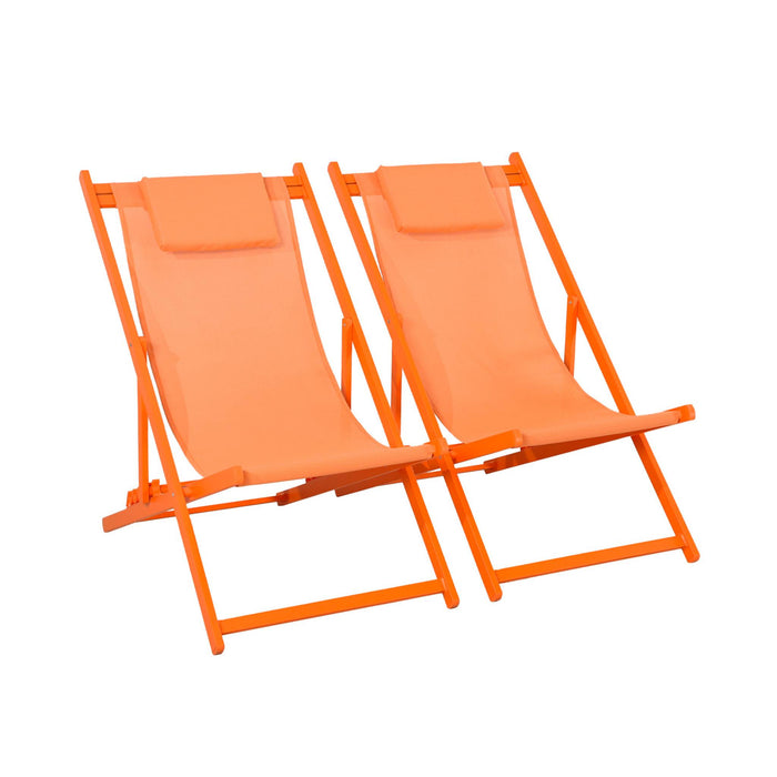 sweeek - Aluminium ligstoel met meerdere posities (set van 2)