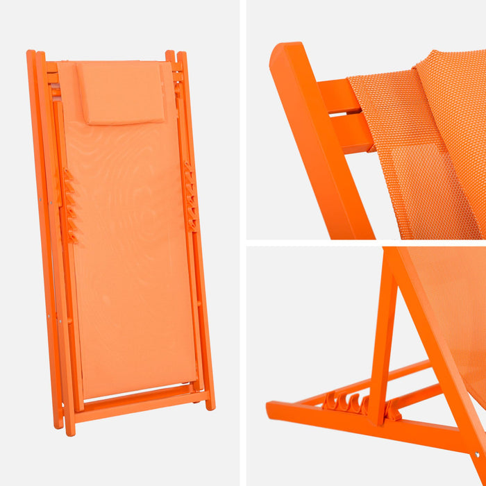 sweeek - Aluminium ligstoel met meerdere posities (set van 2)