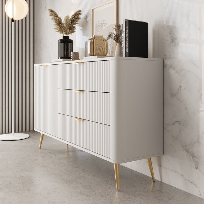 Meubella - Lima - Dressoir - Wit - 138 cm