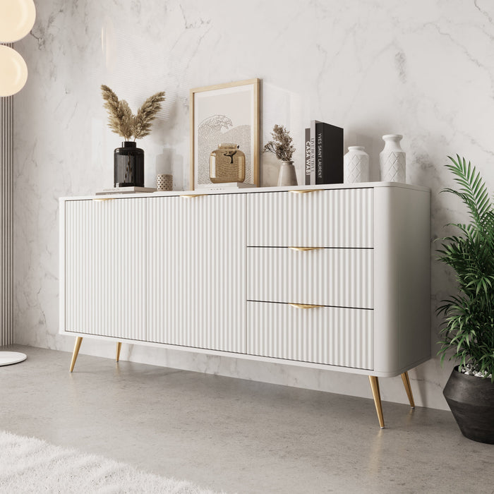 Meubella - Lima - Dressoir - Wit - 163 cm