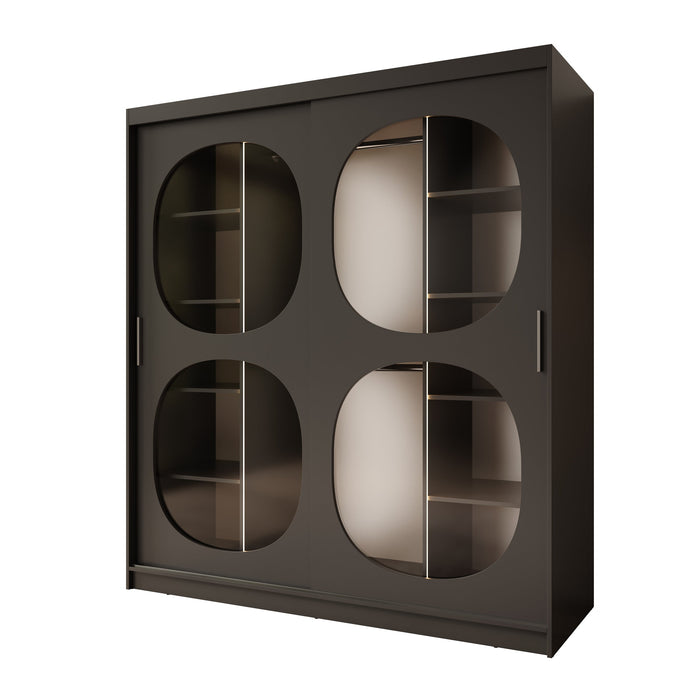 Meubella - Kledingkast Bravanti - Zwart - 180 cm