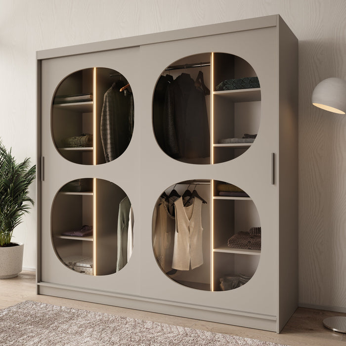 Meubella - Kledingkast Bravanti - Beige - 200 cm