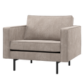 WOOOD Rodeo Fauteuil - Ribstof - Donkerzand - 83x98x88