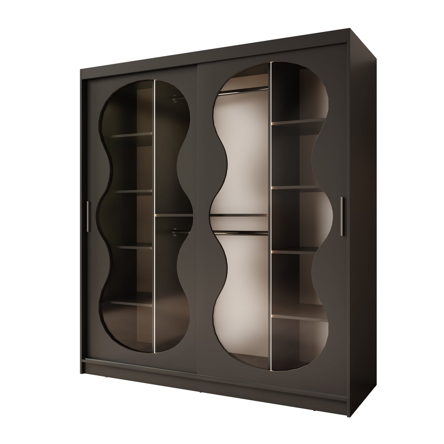 Meubella - Kledingkast Bunaro - Zwart - 180 cm