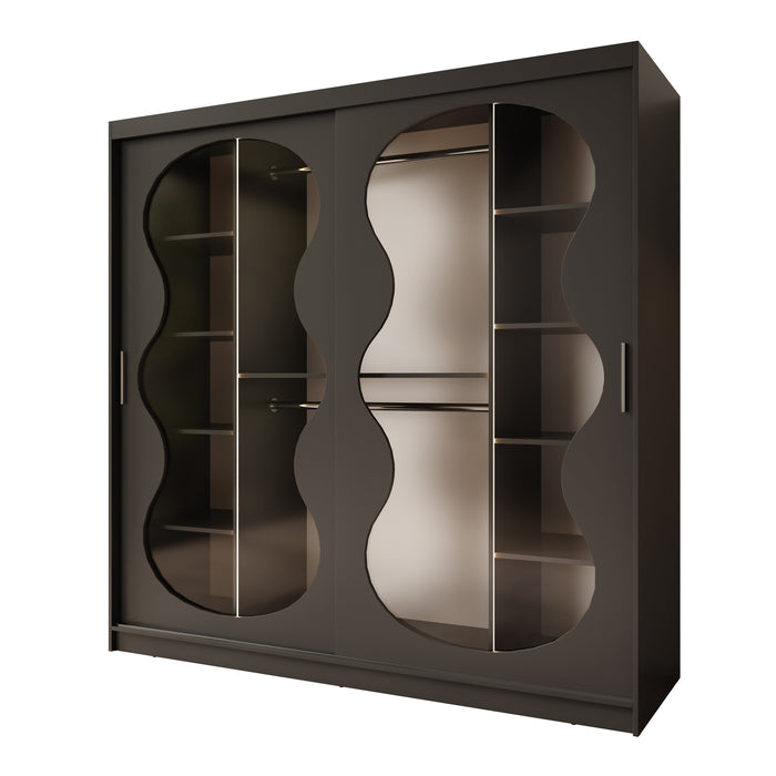 Meubella - Kledingkast Bunaro - Zwart - 200 cm