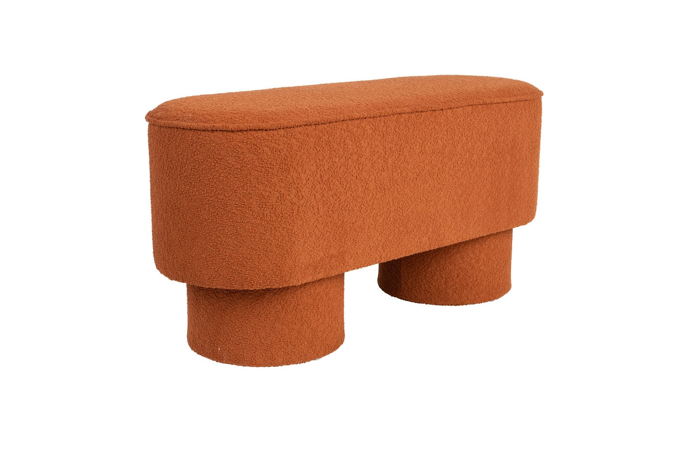 Giga Meubel - Bankje Rood Bouclé - 93x35x45cm - Halbankje - Marcos