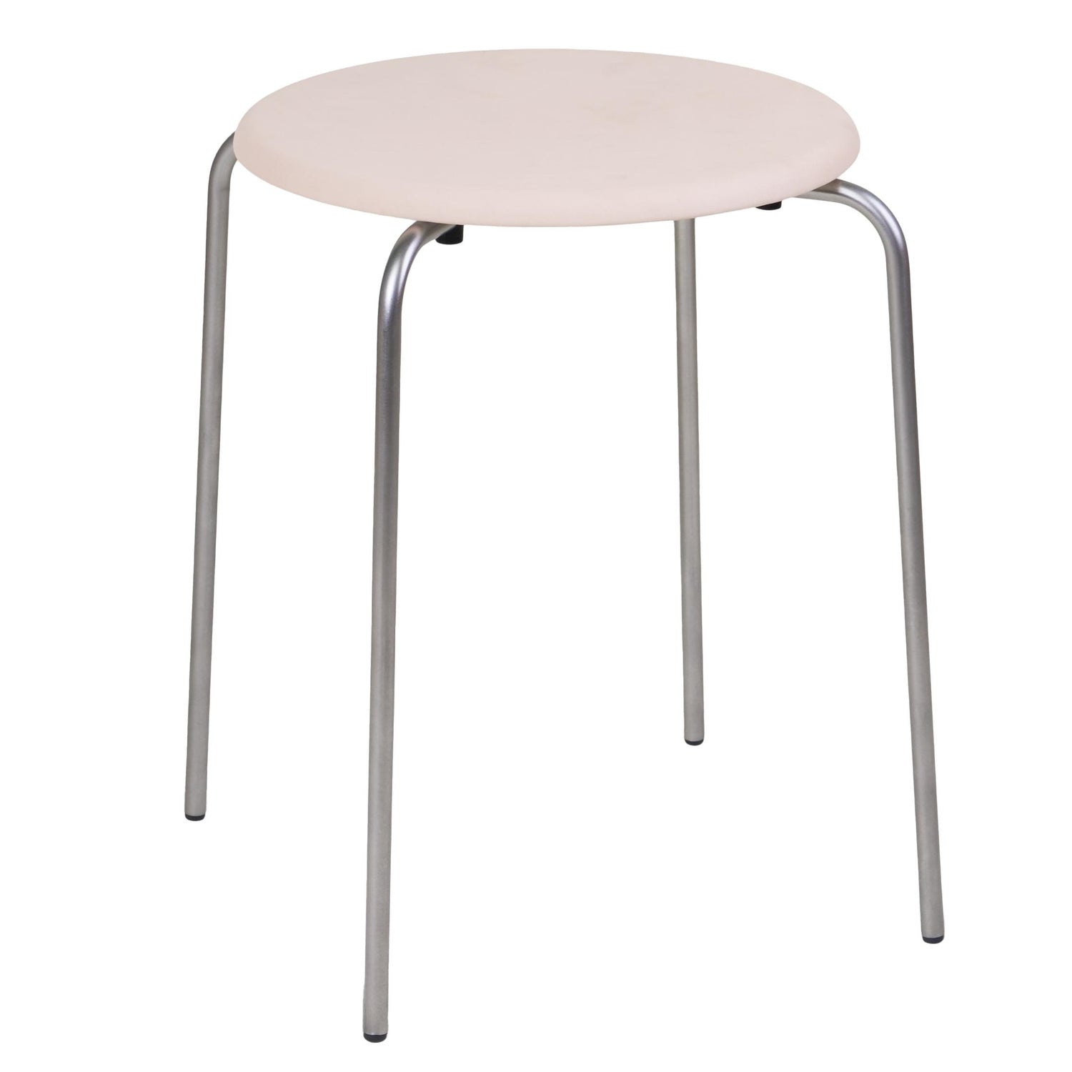 Petit Rond kruk Stainless Steel | Naturel Leather