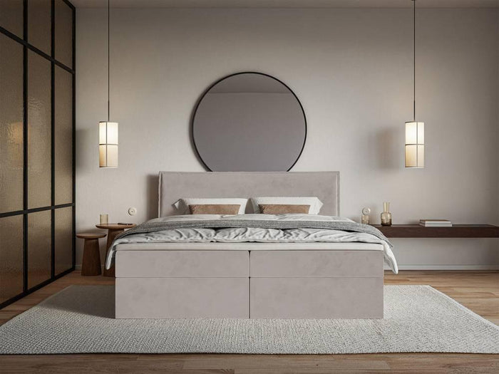 NADUVI Collection Boxspring Esmay velvet met opbergruimte en topper