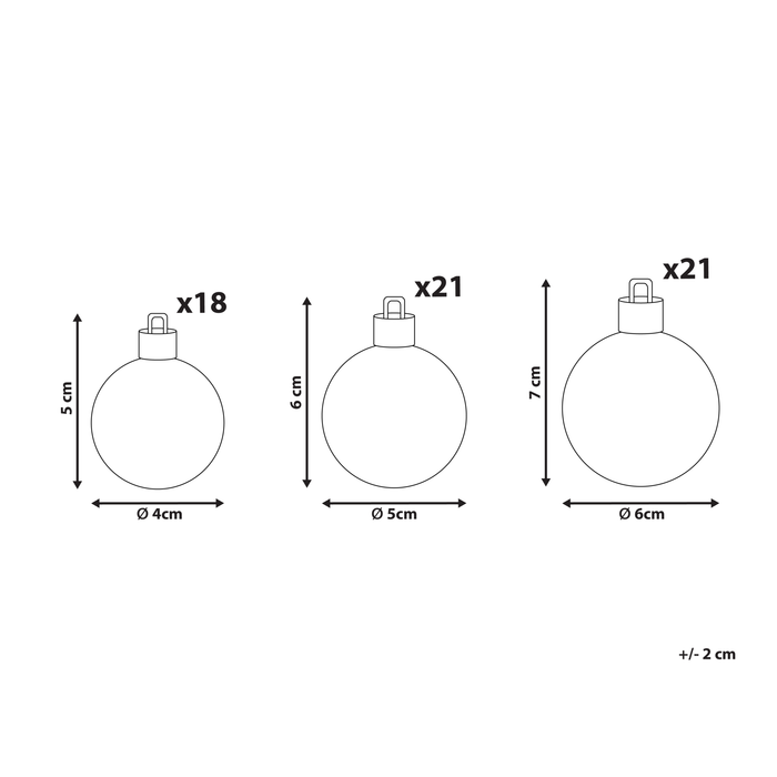 Beliani - TYIN- Set van 60 kerstballen - Groen - Synthetisch