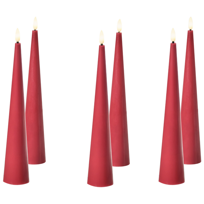 Beliani - AURUM - LED kaars set van 6 - Rood - Paraffine