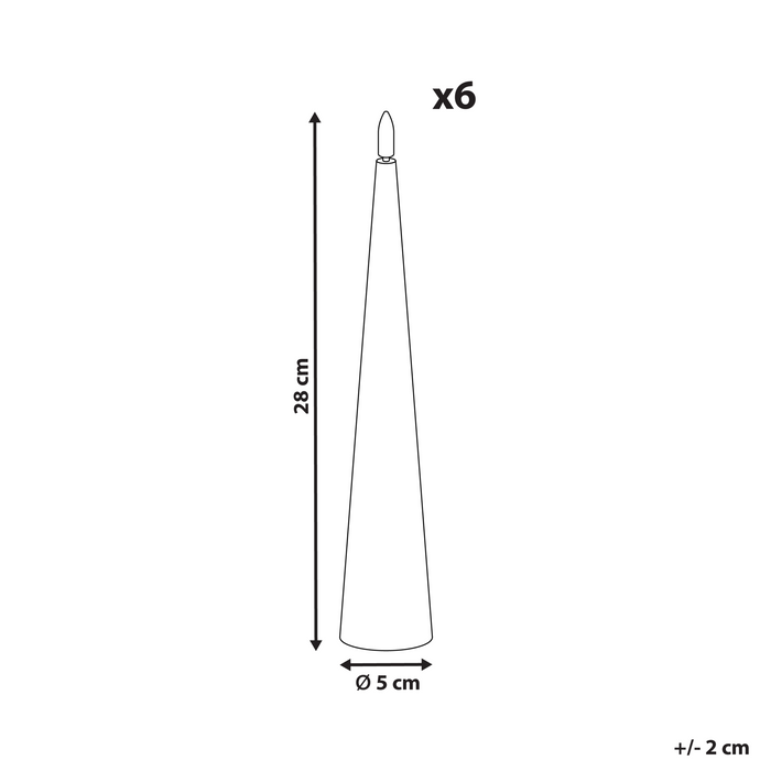 Beliani - AURUM - LED kaars set van 6 - Rood - Paraffine