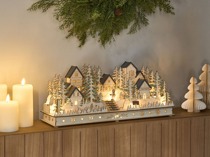 Beliani - VANSJO - LED kerstdecoratie - Lichtbruin - Multiplex