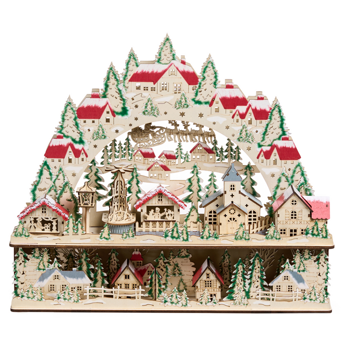 Beliani - BOLKESJO - LED kerstdecoratie - Lichtbruin - Multiplex