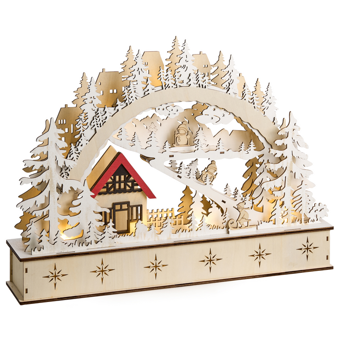 Beliani - GOKSJO - LED kerstdecoratie - Lichtbruin - Multiplex